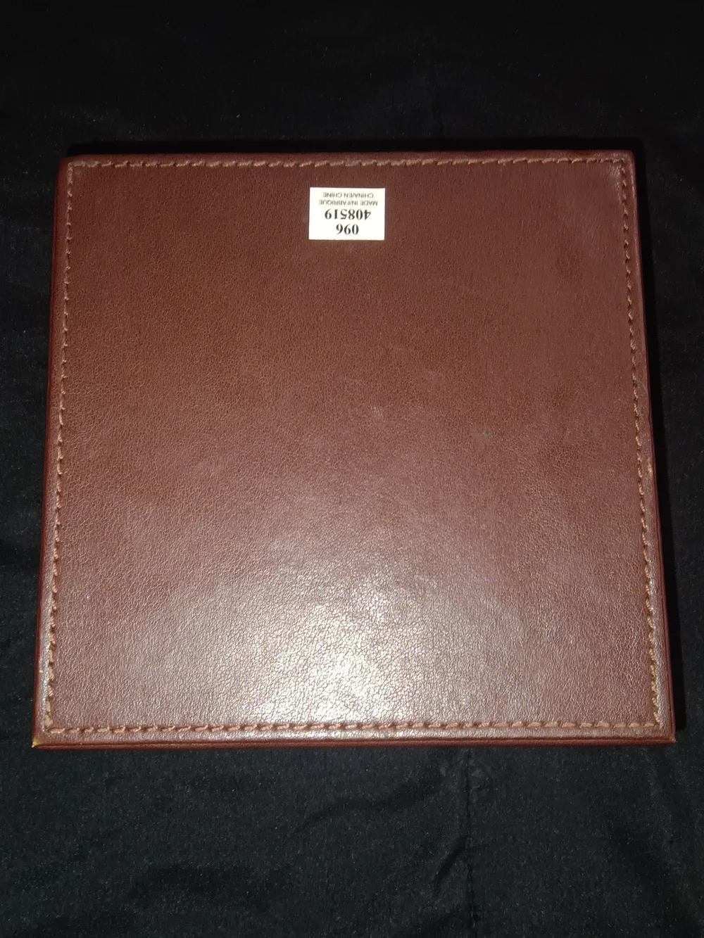 Brown Leather Travel Size Jewelry Storage Box with Embossed Crest